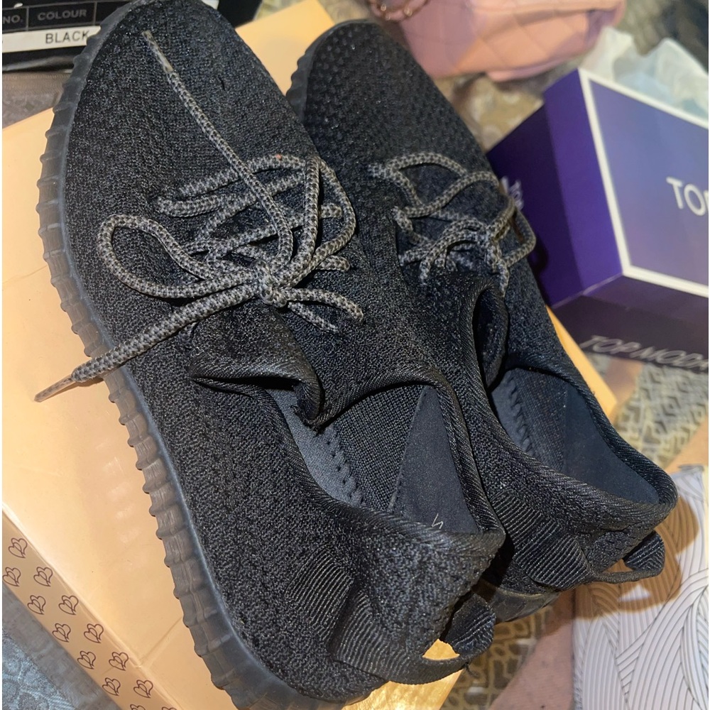 Black sneakers.